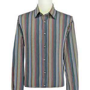 Modern Statement Visconti Dress Shirt Men’s XL Multicolor Stripe Date Night